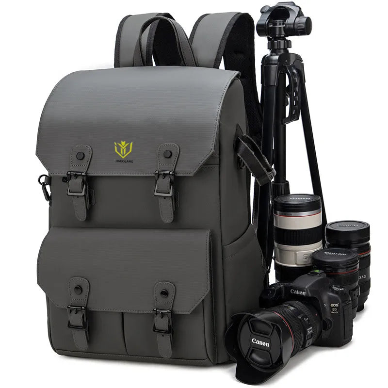 Retro Double-Shoulder Camera Bag, Micro-Dslr Telephoto Lens Storage Bag, Outdoor Waterproof and Shock-Resistant Photography Bag