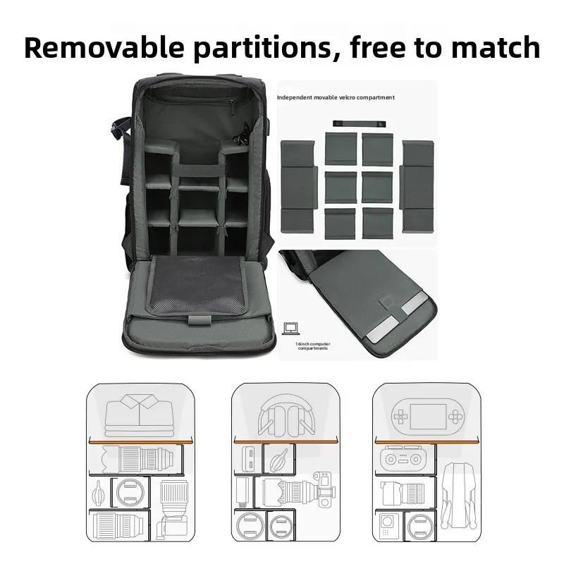 Retro Double-Shoulder Camera Bag, Micro-Dslr Telephoto Lens Storage Bag, Outdoor Waterproof and Shock-Resistant Photography Bag