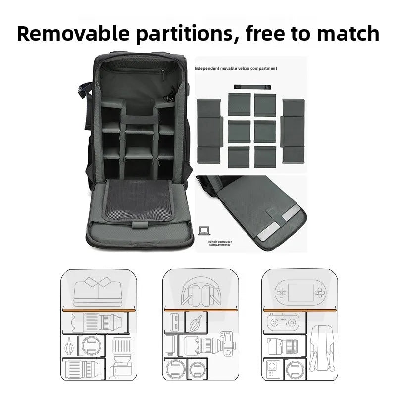 Retro Double-Shoulder Camera Bag, Micro-Dslr Telephoto Lens Storage Bag, Outdoor Waterproof and Shock-Resistant Photography Bag