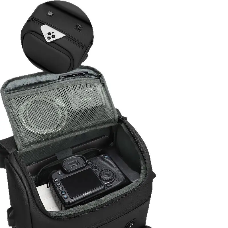 Retro Double-Shoulder Camera Bag, Micro-Dslr Telephoto Lens Storage Bag, Outdoor Waterproof and Shock-Resistant Photography Bag