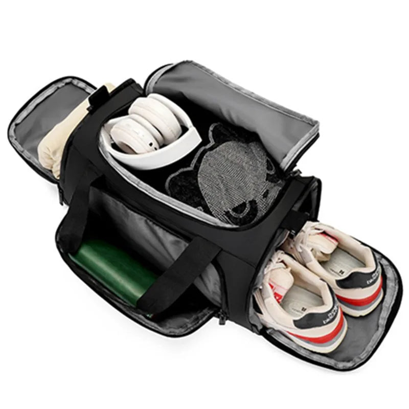 Large Capacity Gym Bags Multifunctional Men Travel Luggage Bag with Shoe Pockets Casual Sports Dry Wet Sepration Fitness Handbag